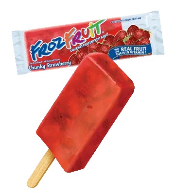 Individually wrapped FrozFruit Chunky Strawberry Bar